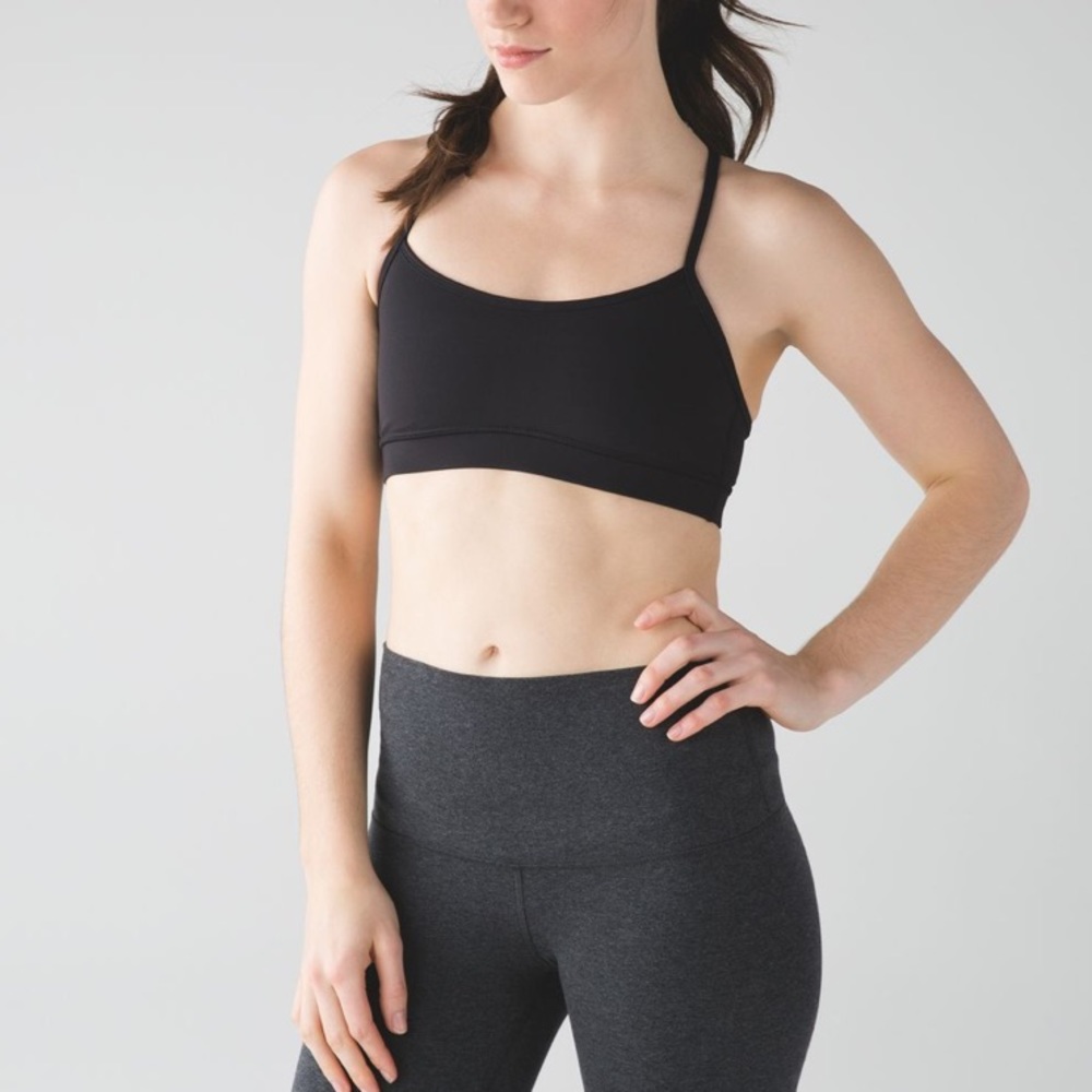 Lululemon | Flow Y Bra IV Full On Luxtreme Black Mesh Bra Size 6